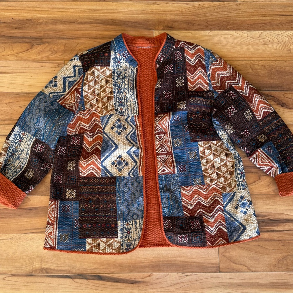 Lightweight Patchwork Look Quilted Jacket